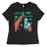 Teal I Have Two Moods Afro Girl Sneakers Ladies Tee | Teevron