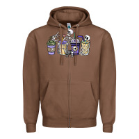 Chestnut skeleton coffee cups Zipper Hoodie - NancyCooperArtShop