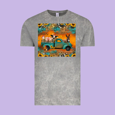 Farm Animals Truck Vintage Tee Designed By Jasminsmagicworld