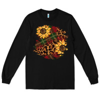 Black Christmas leopard sunflower Long Sleeve Tee - BarkalooDesign