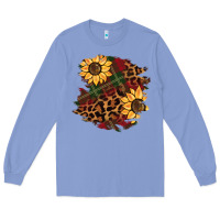Colony Blue Christmas leopard sunflower Long Sleeve Tee - BarkalooDesign
