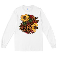 White Christmas leopard sunflower Long Sleeve Tee - BarkalooDesign
