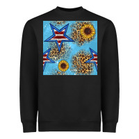 Black american star and sunflower seamless  pattern Heavyweight Sweatshirt - BundleAndBundleShop