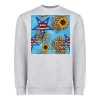 Heather Grey american star and sunflower seamless  pattern Heavyweight Sweatshirt - BundleAndBundleShop