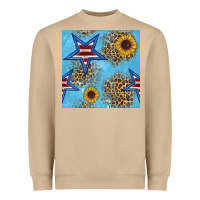 American Star And Sunflower Seamless  Pattern Heavyweight Sweatshirt | Teevron