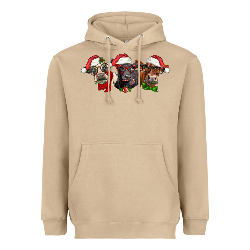 Christmas Heifers Heavyweight Hoodie by LillyAllenDesigns | Teevron