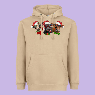 Christmas Heifers Heavyweight Hoodie Designed By Lillyallendesigns