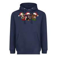 Navy christmas heifers Heavyweight Hoodie - LillyAllenDesigns