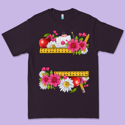 Floral Teacher Premium Tee Designed By Texasbilliewilder