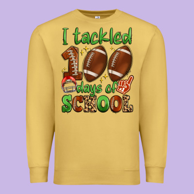 I Tackled 100 Days Of School Premium Sweatshirt Designed By Artiststas