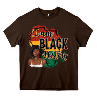 Chocolate Brown i am black history Heavy Core Tee - texasbilliewilder