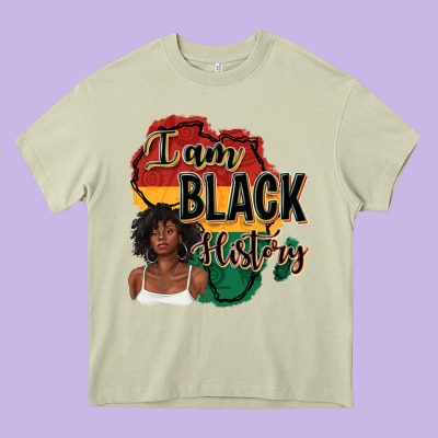 I Am Black History Heavy Core Tee Designed By Texasbilliewilder