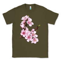 Army Green Peach Blossom Classic Tee - LillyAllenDesigns