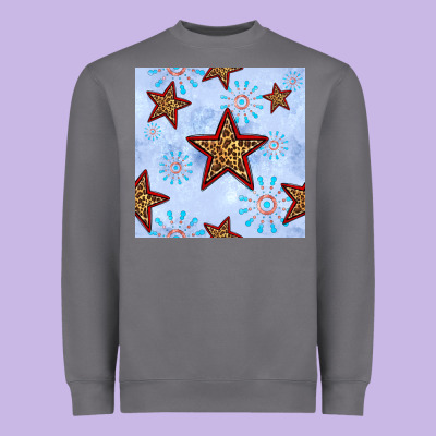 4th Of July Leopard Star Seamless Pattern Heavyweight Sweatshirt Designed By Bundleandbundleshop