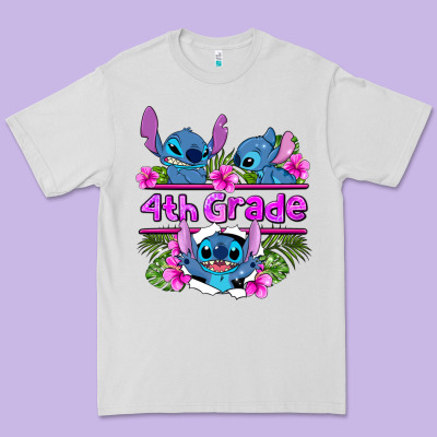 Preview Flower Stitch  4th Grade Premium Tee Designed By Adodesignshop