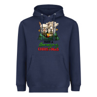 Navy have a llamazing christmas alpaca head Heavyweight Hoodie - LillyAllenDesigns