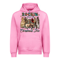 Fuchsia Pink rockin around the christmas tree Urban Hoodie - CowGirlArtShop