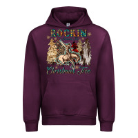 Mauve Wine rockin around the christmas tree Urban Hoodie - CowGirlArtShop