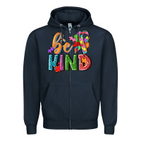 Navy autism be kind Zipper Hoodie - NancyCooperArtShop