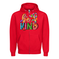 Red autism be kind Zipper Hoodie - NancyCooperArtShop