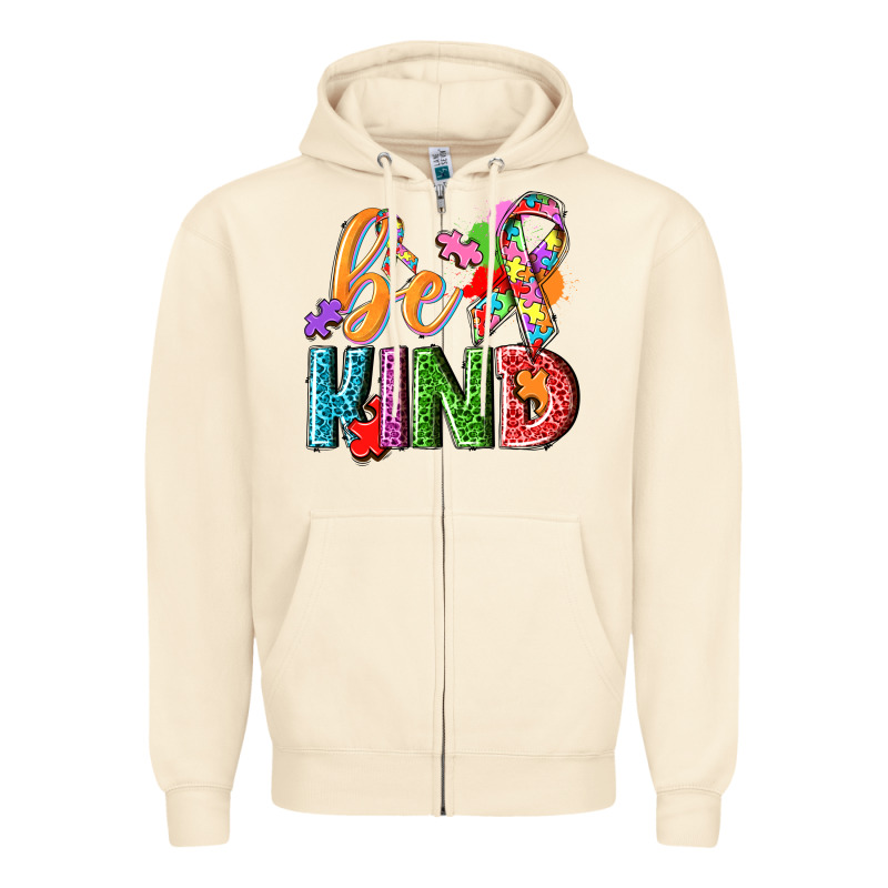 Autism Be Kind Zipper Hoodie by NancyCooperArtShop | Teevron