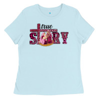 Baby Blue Pink Christmas true story holy family Ladies Tee - RanaPortraitStore