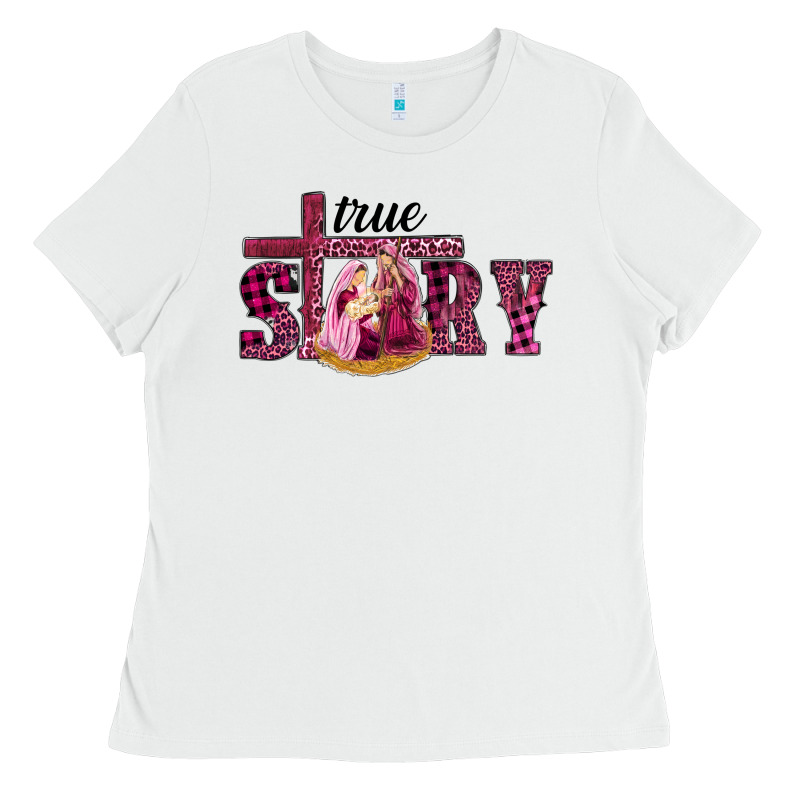 Pink Christmas True Story Holy Family Ladies Tee by RanaPortraitStore | Teevron