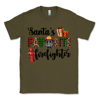 Army Green santa's favorite firefighter Classic Tee - AdoDesignShop