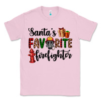 Bubblegum Pink santa's favorite firefighter Classic Tee - AdoDesignShop