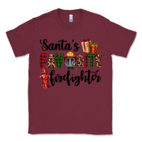 Burgundy santa's favorite firefighter Classic Tee - AdoDesignShop