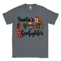 Charcoal Heather santa's favorite firefighter Classic Tee - AdoDesignShop