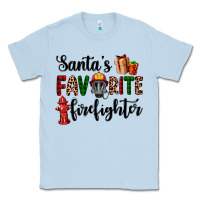 Dusty Blue santa's favorite firefighter Classic Tee - AdoDesignShop