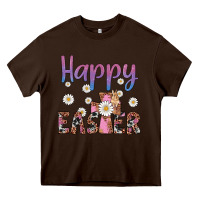 Chocolate Brown happy easter cross Heavy Core Tee - Artiststas