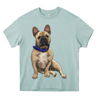 Arona French bulldog with royal blue Heavy Core Tee - RanaPortraitStore