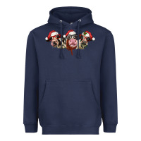 Navy christmas holstein cows Heavyweight Hoodie - LillyAllenDesigns