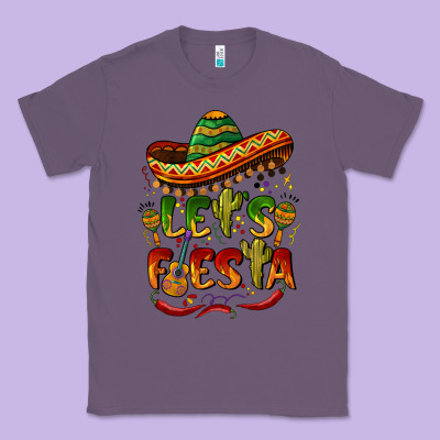 Let's Fiesta Mexican Hat Classic Tee Designed By Barkaloodesign