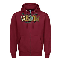 Burgundy she speaks with wisdom proverbs 31 26 Zipper Hoodie - NancyCooperArtShop