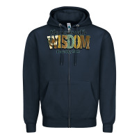 Navy she speaks with wisdom proverbs 31 26 Zipper Hoodie - NancyCooperArtShop