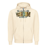 Sandshell she speaks with wisdom proverbs 31 26 Zipper Hoodie - NancyCooperArtShop