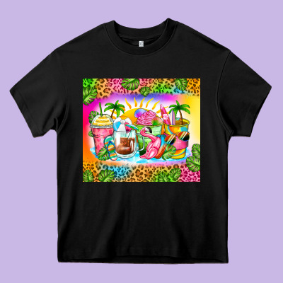 Summer Coffee Cups Heavy Core Tee Designed By Zillion Design Studio