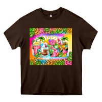 Chocolate Brown summer coffee cups Heavy Core Tee - Zillion Design Studio