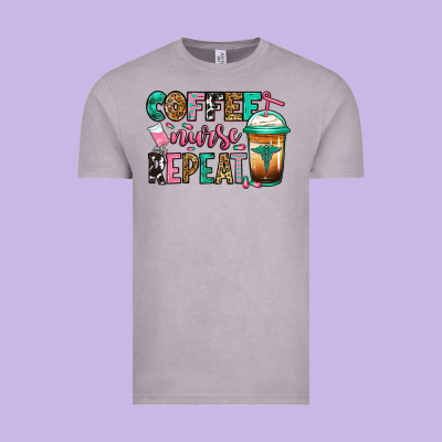 Nurse Coffee Repeat Vintage Tee Designed By Jasminsmagicworld