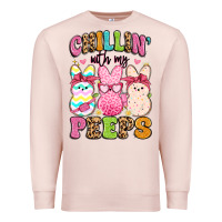 Pale Pink chillin' with my peeps Premium Sweatshirt - Artiststas