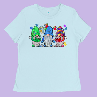Autism Gnome Ladies Tee Designed By Jahusdesignshop