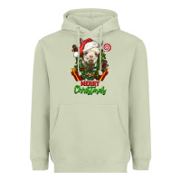 Matcha merry christmas alpaca face Heavyweight Hoodie - LillyAllenDesigns