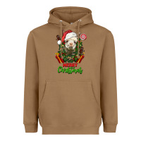 Toasted Coconut merry christmas alpaca face Heavyweight Hoodie - LillyAllenDesigns