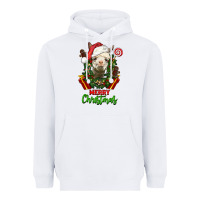 White merry christmas alpaca face Heavyweight Hoodie - LillyAllenDesigns