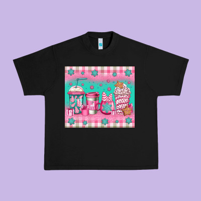 Pink Christmas Coffee Urban Heavy Tee Designed By Jasminsmagicworld