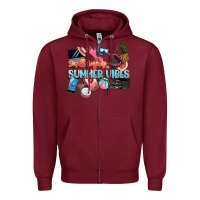 Burgundy small businesses summer vibe Zipper Hoodie - NancyCooperArtShop