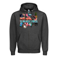 Charcoal Heather small businesses summer vibe Zipper Hoodie - NancyCooperArtShop
